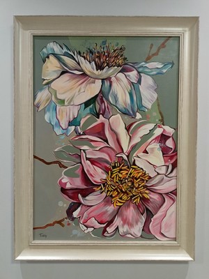 Ноември,<br /> Горски божур,<br /> техника: акрил, <br />размер: 50/70 см,<br /> цена: 400 лв.