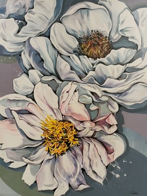 Януари,<br /> Божур,<br /> техника: акрил, <br />размер: 60/80 см,<br /> цена: 480 лв.