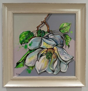 Август,<br /> Гардения,<br /> техника: акрил, <br />размер: 40/40 см,<br /> цена: 300 лв.