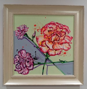 Септември,<br /> Карамфил,<br /> техника: акрил, <br />размер: 40/40 см,<br /> цена: 300 лв.