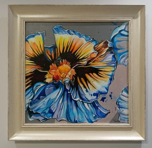 Юли,<br /> Градинска теменужка,<br /> техника: акрил, <br />размер: 40/40 см,<br /> цена: 300 лв.