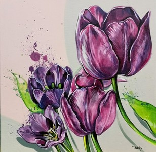 Юни,<br /> Лале,<br /> техника: акрил, <br />размер: 40/40 см,<br /> цена: 300 лв.