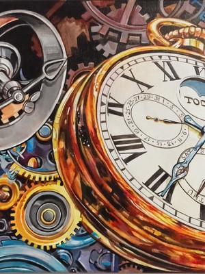 Time 1<br />размер: 40/40см.<br /> техника: Акрил